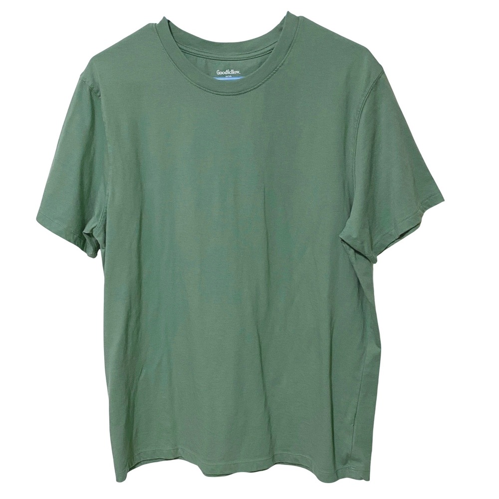 Goodfellow Mens Every Wear Tee Sage Green Short Sleeve Crew Neck L Earthy Casual